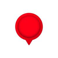 Bright red location marker with circular pin design for maps and navigation vector