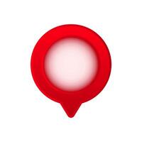 Red location pin with gradient center for map and navigation visuals vector