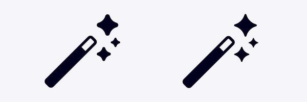 Magic wand icon with sparkling stars symbolizing enchantment and wonder in simple design vector