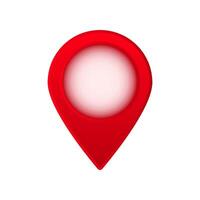 Red location pin with a white center used for mapping and navigation purposes vector