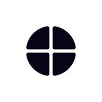 Minimalist cross symbol in simple black circle design vector