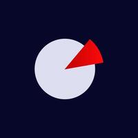 Simple circular diagram with red segment reflecting minimalist design vector