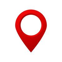 Bright red location pin with simple design in a minimal style for various applications vector