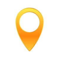 Bright yellow location marker icon with transparent center and smooth rounded edges vector