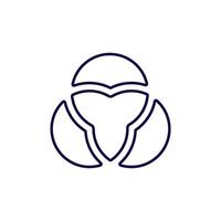 Minimalist circle design with simple overlapping shapes and clean lines vector