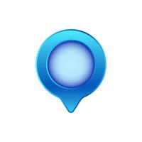 Blue location pin icon with gradient color for maps and navigation apps vector