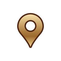 Brown location pin icon with a gradient effect for maps and navigation applications vector