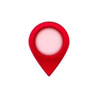 Red location pointer icon for maps and navigation applications indicating a specific position vector