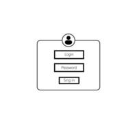User interface elements for login and sign in featuring input fields and icons vector