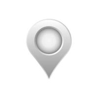 Simple white location pin symbol for maps and navigation on digital platforms and applications vector