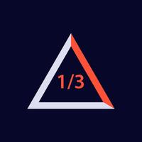 Geometric triangle design with fractional number one third in center vector