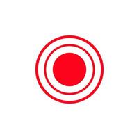 Red and white concentric circle design with prominent central circle vector