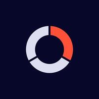 Circular progress bar with segments indicating completion level vector