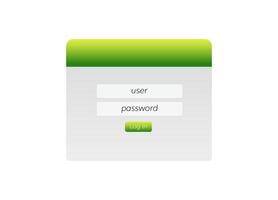 User login interface with green elements and minimalistic design for easy access and security vector