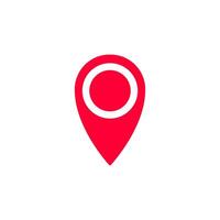 Simple red map pin icon for location and navigation design vector