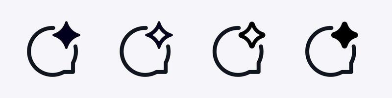 Simple circular icons featuring stars in different colors and styles for digital design use vector