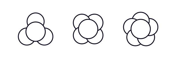 Three overlapping circle patterns showing growth and expansion progression vector