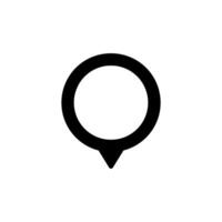 Simple black location pin icon with circular head and pointed tail for map applications vector