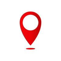 Red location pin for maps showcasing simplified marking and navigation tools illustration vector