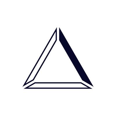 Geometric triangle symbol with clean lines and modern design in monochrome style