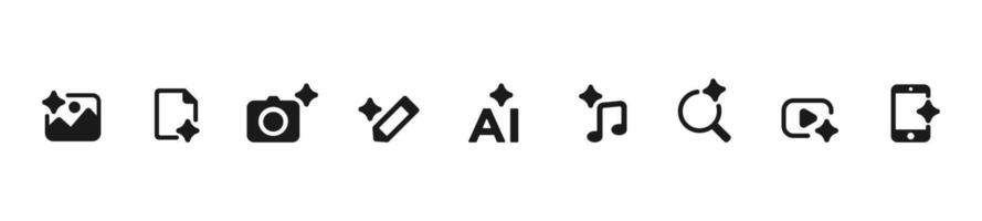 Clean black and white icon set for various digital and multimedia applications vector