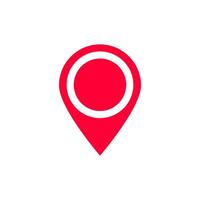 Red location pin icon symbolizing gps navigation and map directions for modern digital applications vector