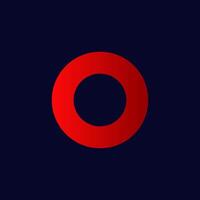 Bold red circle design with smooth transition from dark to light in a minimalist style vector