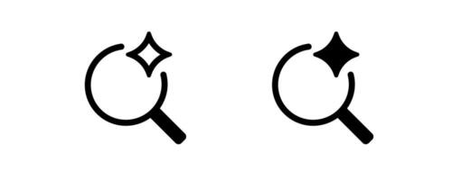 Magnifying glass icons with a shiny detail in minimalist design style vector