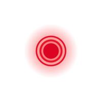 Red circular pattern with concentric rings displayed in simple geometric design vector