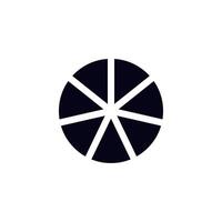 Black geometric shape with radiating triangles in circular formation vector