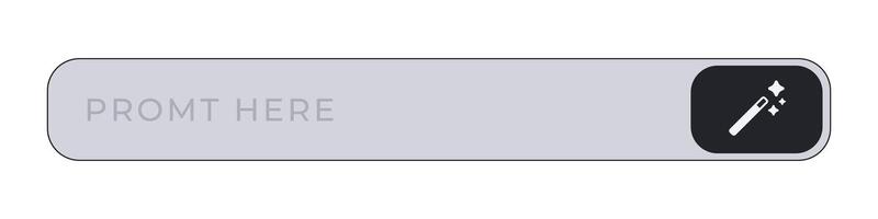 Typo in prompt text displayed on a gray search bar with magic wand icon on the right vector