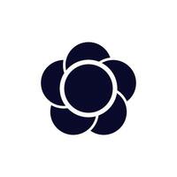 Elegant circular logo with five connected petals in minimalistic dark and light design vector