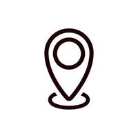 Location map pin icon showing pointing marker for navigation or geographical positioning vector