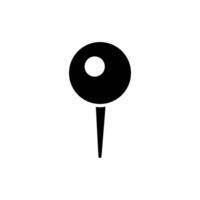 Simple black map pin icon representing location or position on a map vector