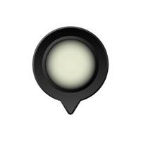 Simple black round map marker with white center for navigation and location indication vector