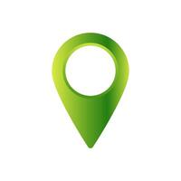 Green location marker icon in gradient shades of bright and dark green for maps and navigation vector