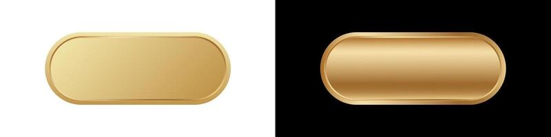 Shiny gold plaque with rounded edges showcasing elegance and modern design elements vector