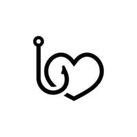 Hook with yarn forming heart. symbol of love for knitting enthusiasts vector
