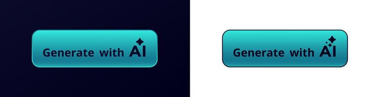 Shiny blue button design with generate with ai text in black vector