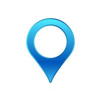 Blue location pin symbol with white ring for navigation and tracking on a digital map interface vector