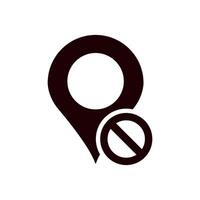 Black map pin symbol with circle inside for navigation and location marking vector