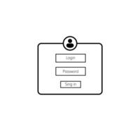User login interface with password and sign in options for secure access vector