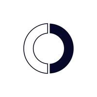 Abstract yin and yang circle symbol in blue and white design elements and geometric shape vector