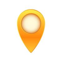 Yellow location pin symbol with circular center for map and navigation use vector