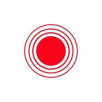 Concentric red circles forming a bold geometric pattern with central circle vector