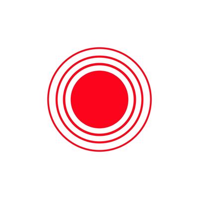 Concentric red circles forming a bold geometric pattern with central circle
