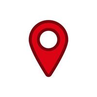 Bright red map pin icon symbolizing location and navigation concepts vector