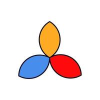 Simple venn diagram with three overlapping circles in primary colors red blue and yellow vector