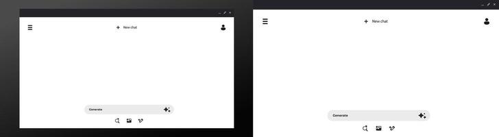 Chat interface comparison highlighting design and layout differences in two windows vector