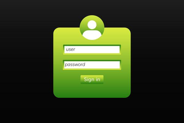 Green rectangle with user icon and sign in text